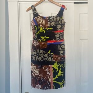 Vintage Oscar de la Renta Multicolor Patchwork Sleeveless Dress